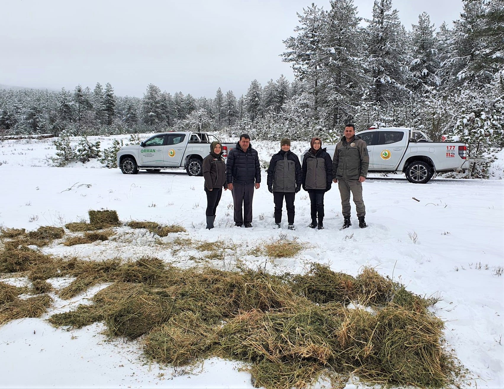 Dursunbey ilçesinde etkili olan kar yağışı sonrası Balıkesir Orman Bölge Müdürlüğü, Balıkesir – Dursunbey’de.