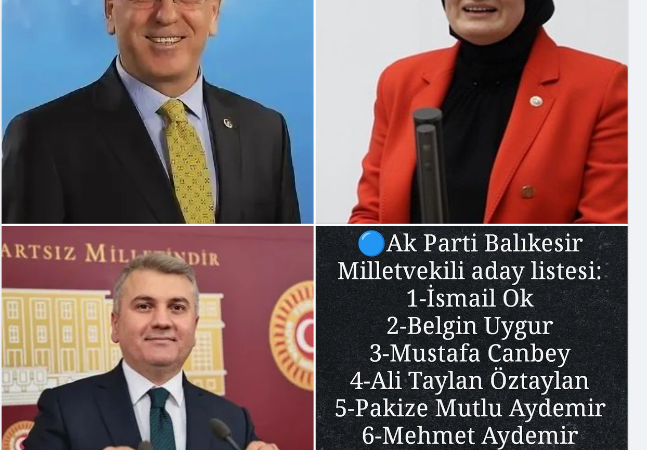 AK Parti Balıkesir milletvekili adayları belli oldu
