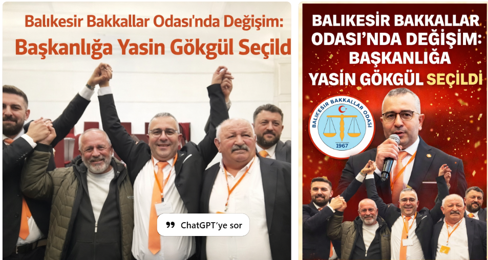 Balıkesir Bakkallar Odası’nda Değişim: Başkanlığa Yasin Gökgül Seçildi
