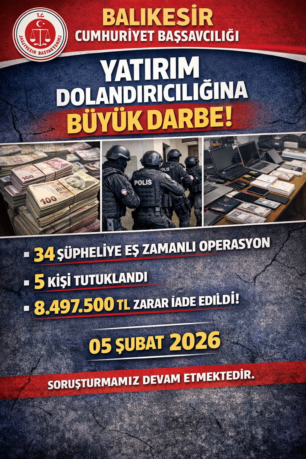 • Balıkesir’de Büyük yatırım dolandırıcılığına darbe