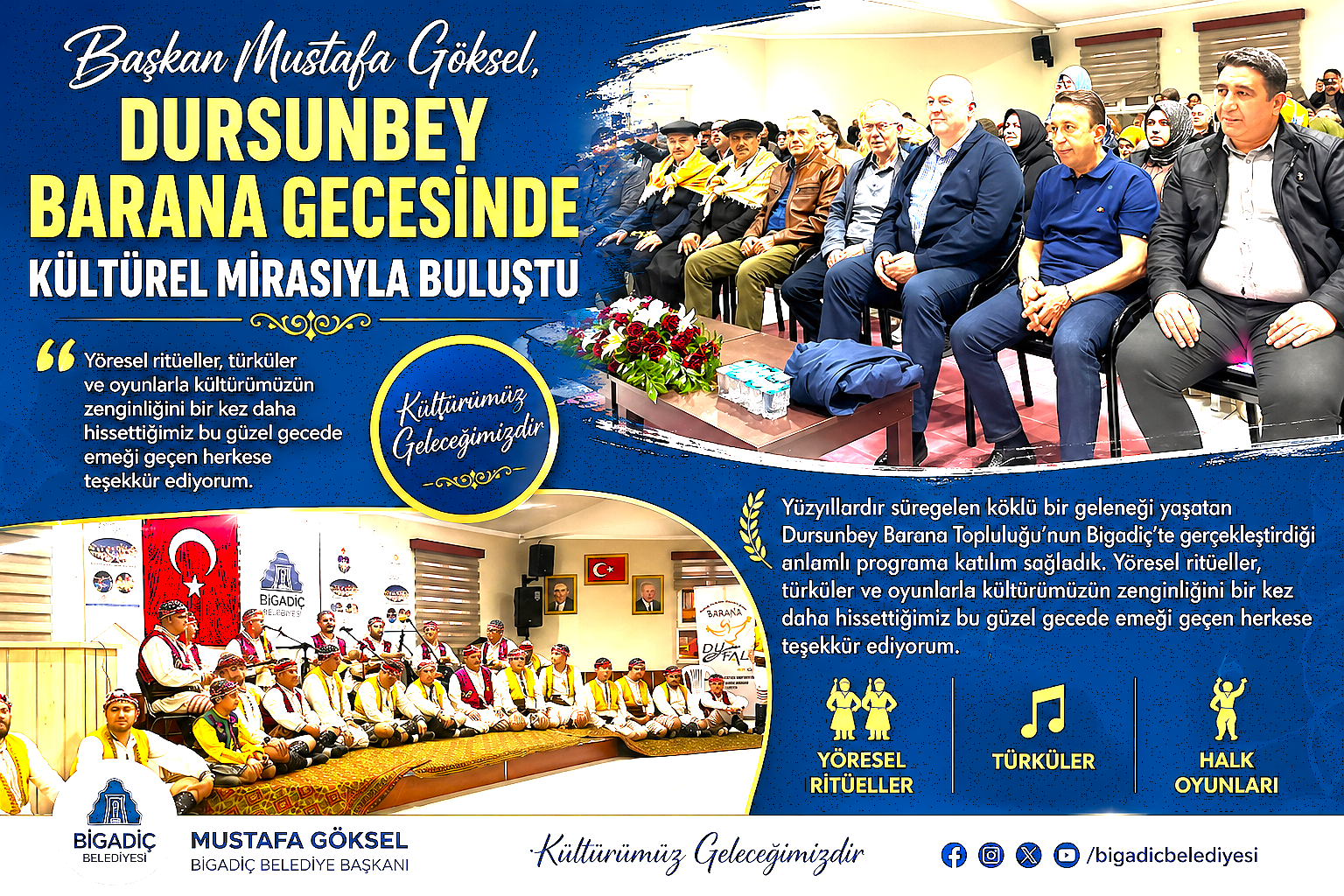 Başkan Mustafa Göksel, Dursunbey Barana Gecesinde Kültürel Mirasla Buluştu