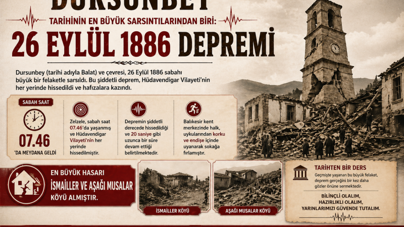 Dursunbey Tarihinin En Büyük Sarsıntılarından Biri: 26 Eylül 1886 Depremi