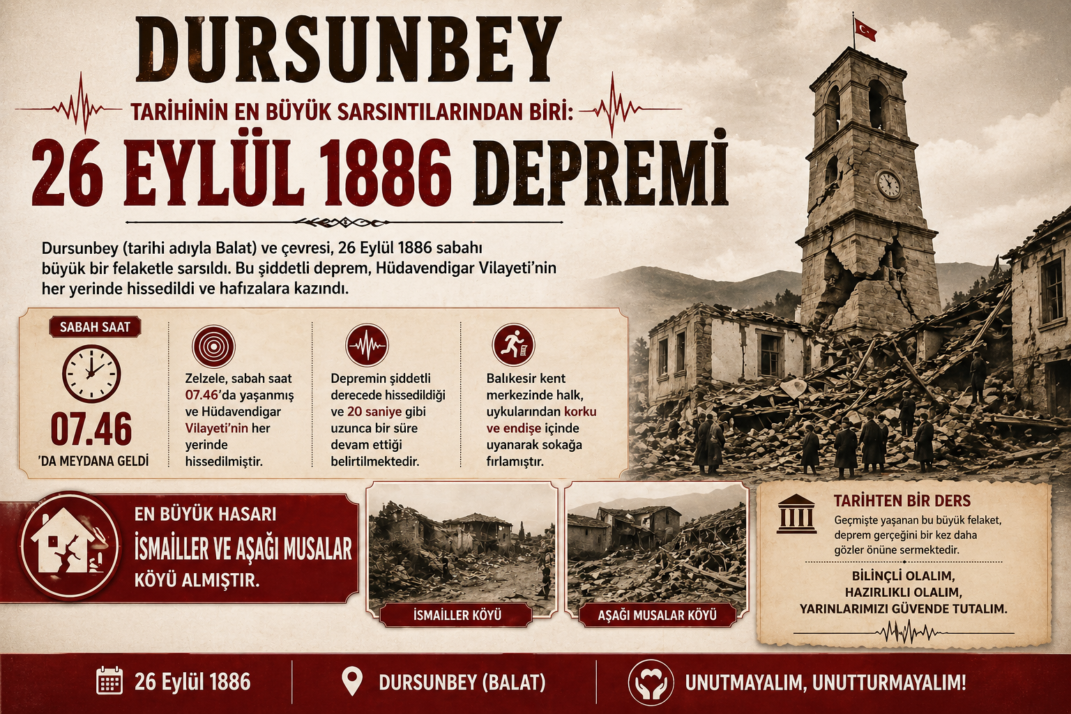 Dursunbey Tarihinin En Büyük Sarsıntılarından Biri: 26 Eylül 1886 Depremi