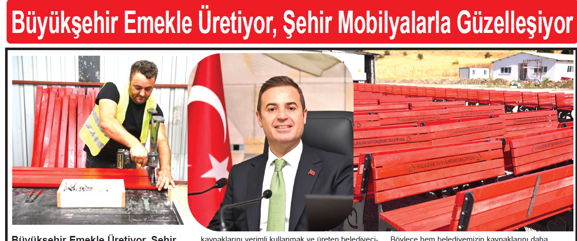Büyükşehir Emekle Üretiyor, Şehir Mobilyalarla Güzelleşiyor