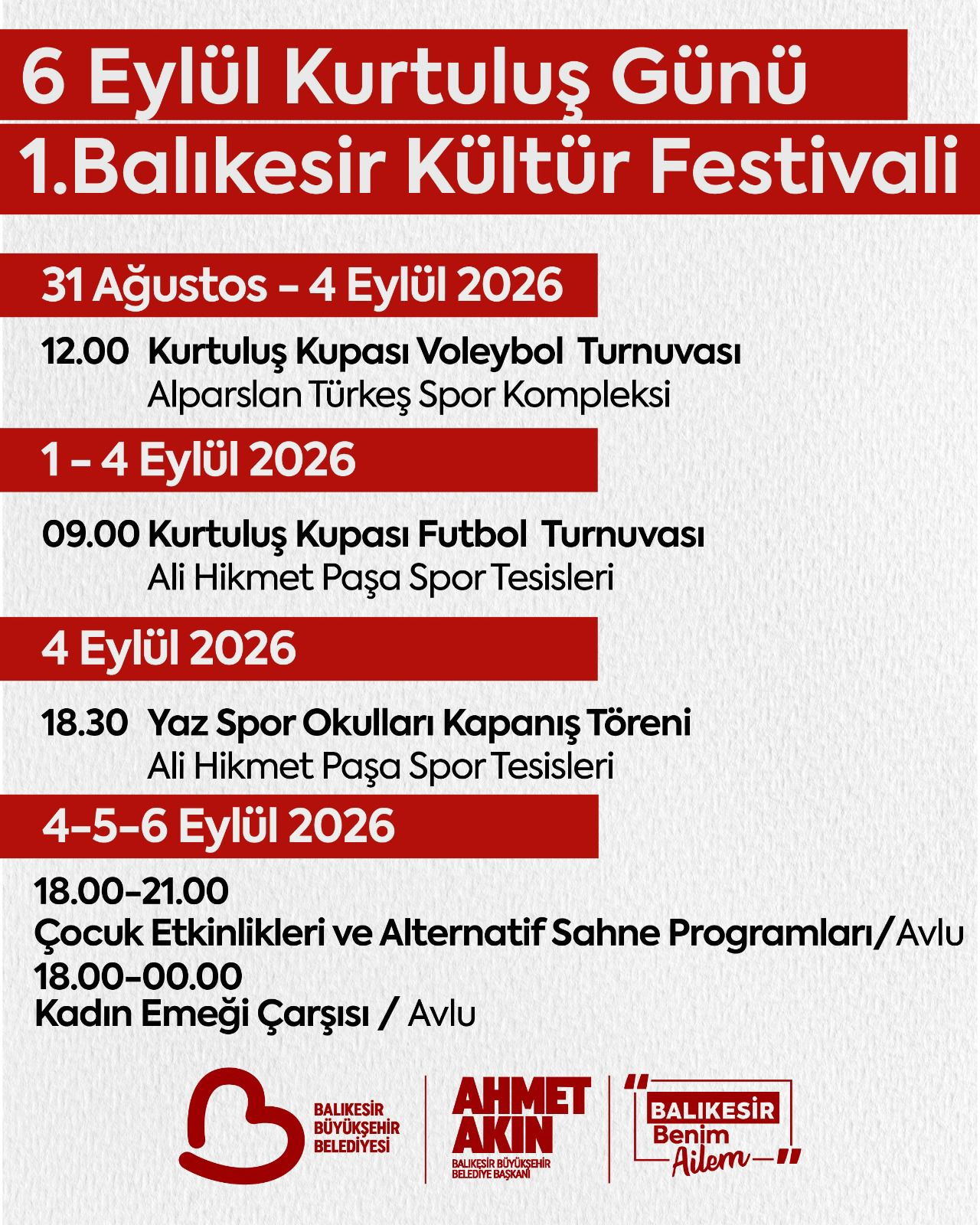 Balıkesir’in Kurtuluş Coşkusu Kültür Festivali İle Taçlanıyor
